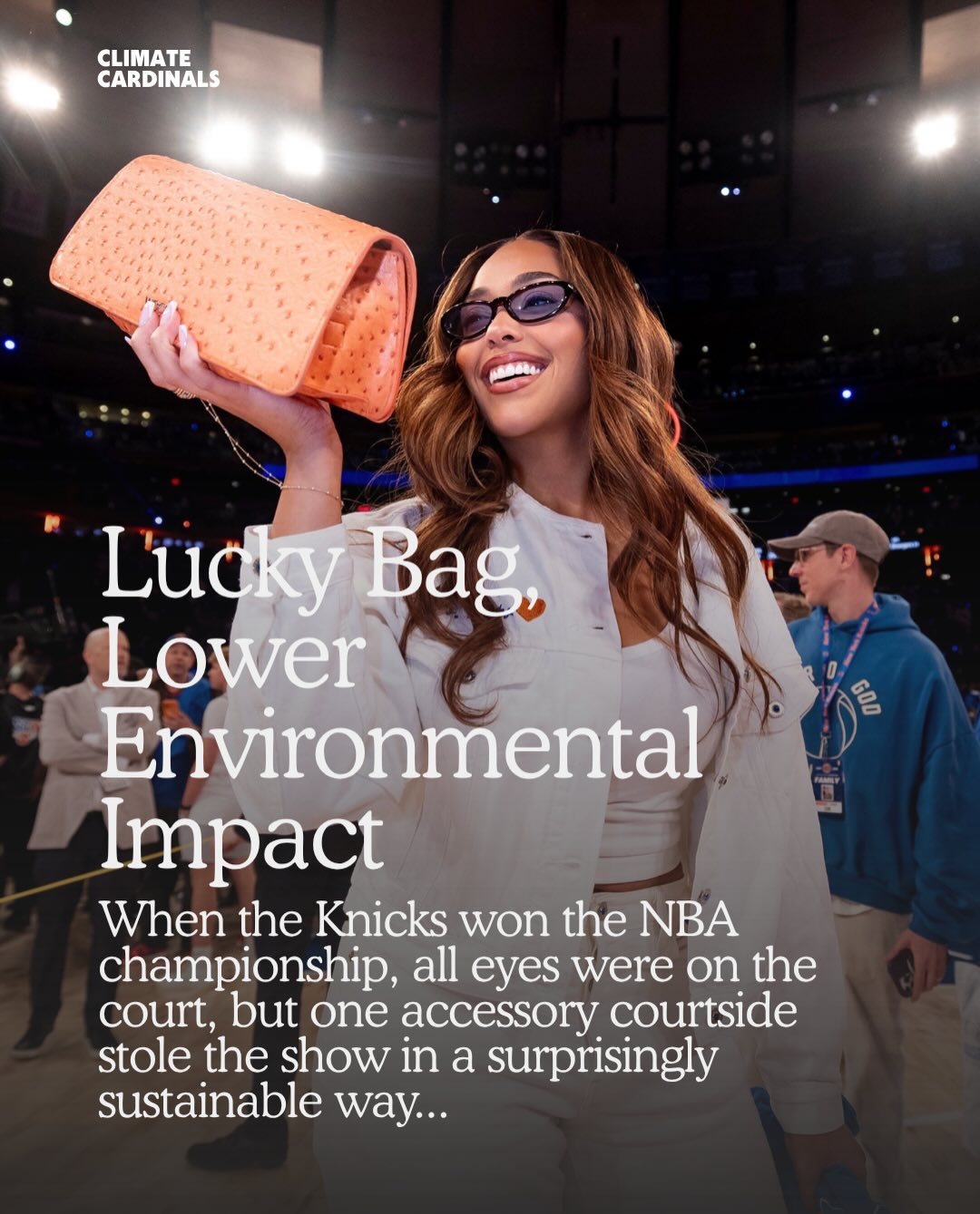 Jordyn Woods at NBA Finals - Climate Cardinals Instagram post