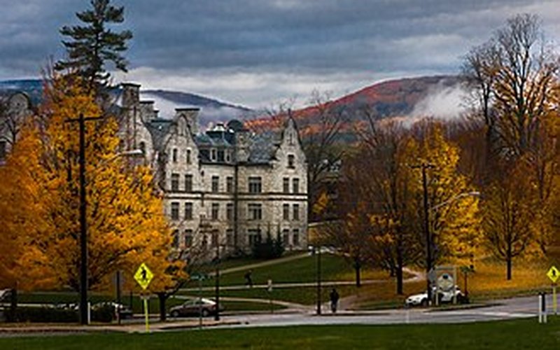 Morgan Hall at Williams College in fall